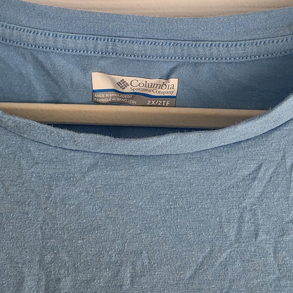 Columbia Light Blue Sleeveless Omni Shade Tank 2x - Picture 2 of 2